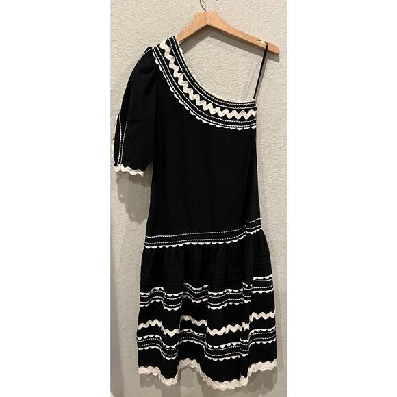 Sea New York Ryleigh Rickrack One-Shoulder Cotton Dress Size XXS - Picture 5 of 13